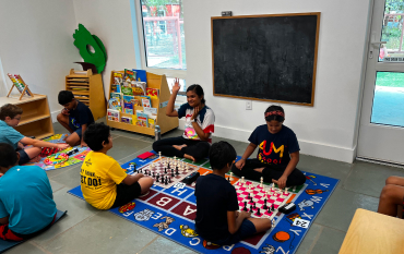 Learning chess and strategy games on the classroom floor