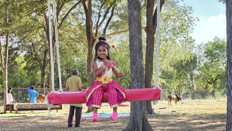 A child enjoying outdoor play at an Aum School summer camp