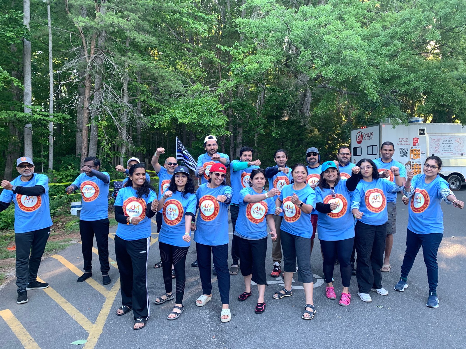 Aum School community group photo at a summer event