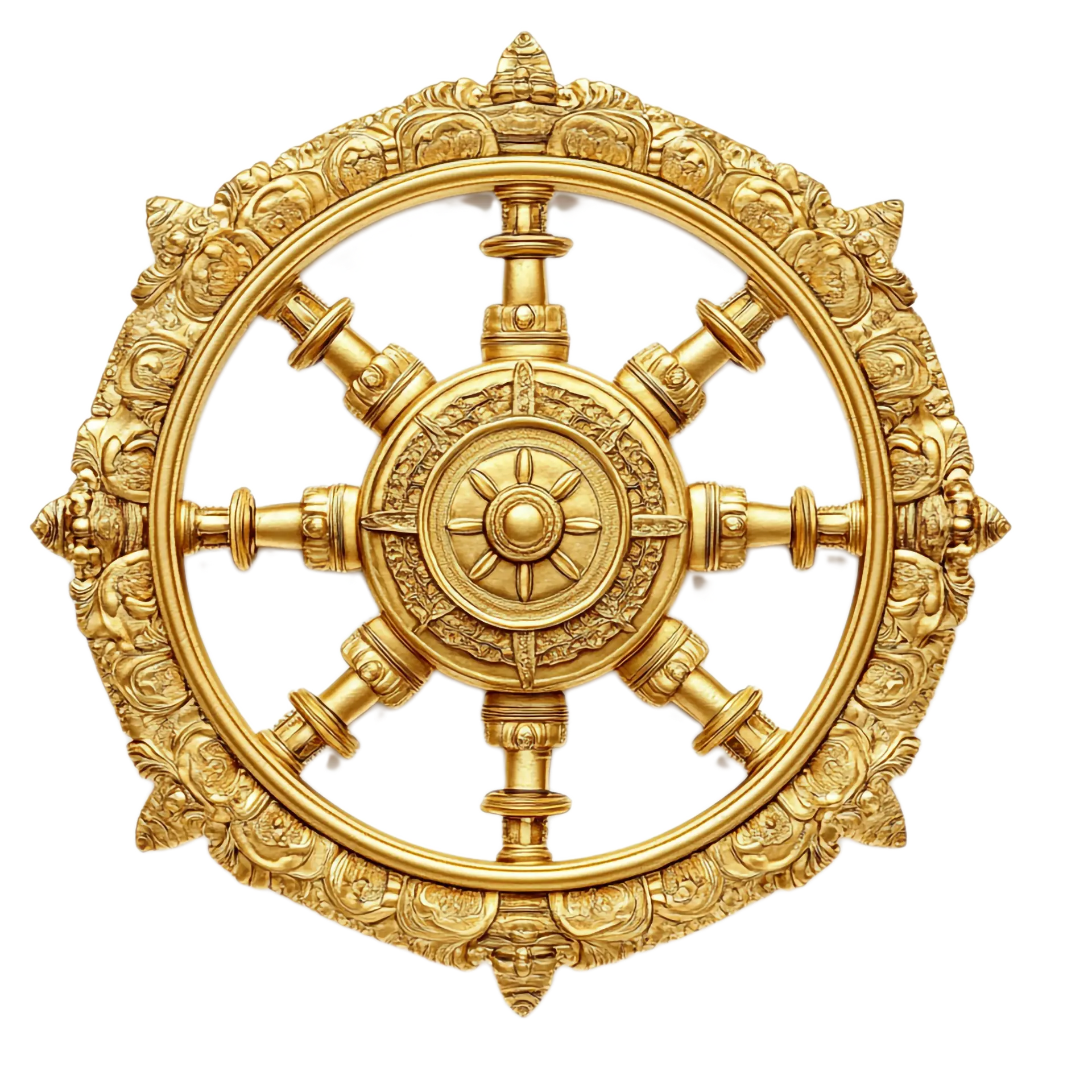 Golden dharmachakra wheel